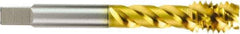 OSG - #10-24 UNC 3 Flute Bottoming Spiral Flute Tap - High Speed Steel, Oxide Finish, 2-3/8" OAL, Right Hand Flute, Right Hand Thread, H2, Series 303 - Exact Industrial Supply