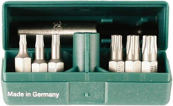 Wiha - 6 Piece, 1/4" Drive Screwdriver Torx Insert Bit Set - T8 to T30 Torx - Eagle Tool & Supply