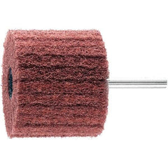 PFERD - 2-3/8" Diam x 2" Face Width, Aluminum Oxide Nonwoven Mounted Flap Wheel - 1/4" Shank Mount, 180 Grit, 10,000 Max RPM - Eagle Tool & Supply