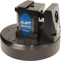 Kurt - 2" Jaw Width, 3-7/8" High x 5.38" Long x 5-3/8" Wide Dovetail Reversible Vise - For Use with 4 & 5 Axis Workholding Systems - Eagle Tool & Supply