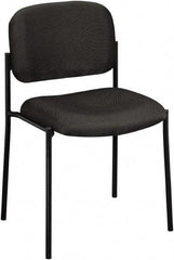 Basyx - Fabric Charcoal Stacking Chair - Black Frame, 21-1/4" Wide x 21" Deep x 32-3/4" High - Eagle Tool & Supply