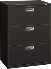 Hon - 30" Wide x 40.88" High x 19-1/4" Deep, 3 Drawer Roll-Out - Steel, Charcoal - Eagle Tool & Supply