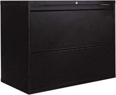 ALERA - 36" Wide x 28.38" High x 19-1/4" Deep, 2 Drawer Lateral File - Steel, Black - Eagle Tool & Supply