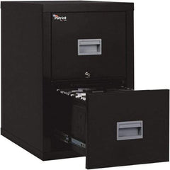 FireKing - 17-3/4" Wide x 27-3/4" High x 25" Deep, 2 Drawer Pedestal - Steel, Black - Eagle Tool & Supply