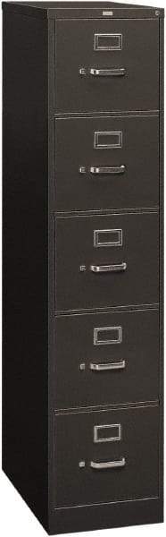 Hon - 15" Wide x 60" High x 26-1/2" Deep, 5 Drawer Vertical File - Steel, Charcoal - Eagle Tool & Supply