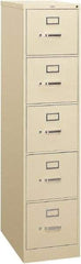 Hon - 15" Wide x 60" High x 26-1/2" Deep, 5 Drawer Vertical File - Steel, Putty - Eagle Tool & Supply