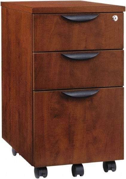 ALERA - 15.88" Wide x 28.38" High x 20-1/2" Deep, 3 Drawer Pedestal - Woodgrain Laminate, Medium Cherry - Eagle Tool & Supply