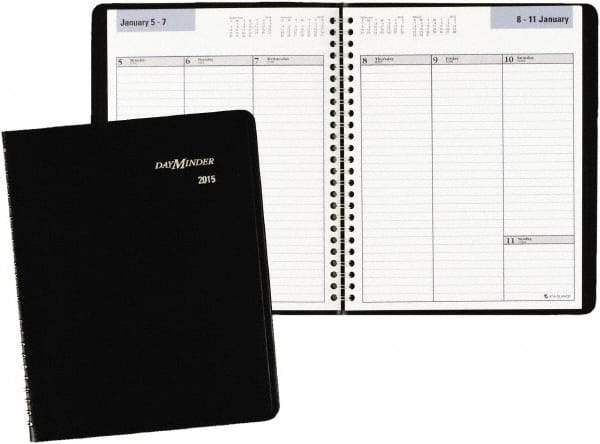 DayMinder - 26 Sheet, 6-7/8 x 8-3/4", Weekly Planner - Black - Eagle Tool & Supply
