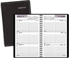 DayMinder - 26 Sheet, 4-7/8 x 8", Weekly Planner - Black - Eagle Tool & Supply
