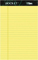 TOPS - 50 Sheet, 5 x 8", Narrow Perforated Style Ruled Pads - Canary - Eagle Tool & Supply
