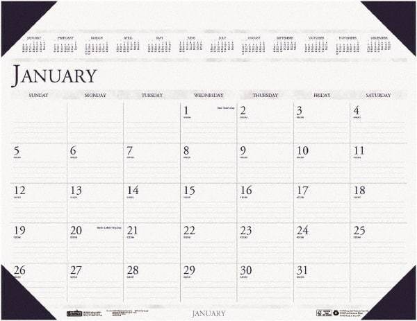 House of Doolittle - 12 Sheet, 3-3/4 x 6", Desk Pad Calendar - Blue - Eagle Tool & Supply