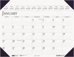 House of Doolittle - 12 Sheet, 3-3/4 x 6", Desk Pad Calendar - Blue - Eagle Tool & Supply