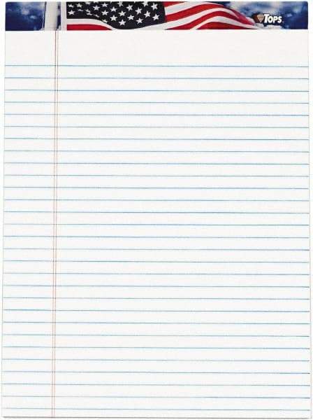 TOPS - 50 Sheet, 8-1/2 x 11", Legal/Wide (Style) Writing Pad - Red, White & Blue - Eagle Tool & Supply