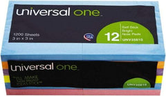 Universal One - 100 Sheet, 4-1/8 x 6-3/4", Plain Self-Stick Notes - Assorted Colors - Eagle Tool & Supply