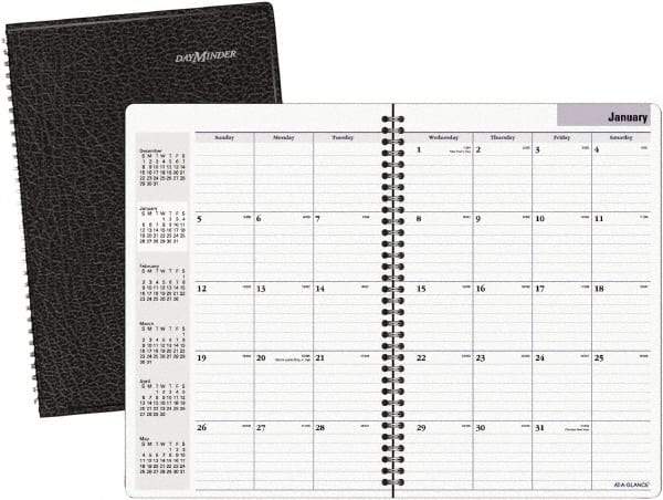 DayMinder - 24 Sheet, 7-7/8 x 11-7/8", Monthly Planner - Black - Eagle Tool & Supply
