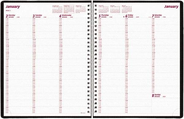 Brownline - 26 Sheet, 3-1/4 x 6-1/4", Weekly Planner - Black - Eagle Tool & Supply