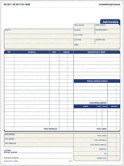 TOPS - 50 Sheet, 4-1/4 x 5-1/2", Invoice Book - Blue & White - Eagle Tool & Supply