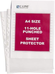 C-LINE - 50 Piece Clear Sheet Protectors-Ring Binder - 11-3/4" High x 8-1/4" Wide - Eagle Tool & Supply