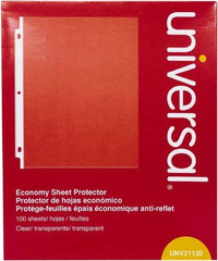 UNIVERSAL - 100 Piece Clear Sheet Protectors-Ring Binder - 11" High x 8-1/2" Wide - Eagle Tool & Supply