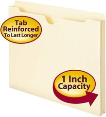 SMEAD - 8-1/2 x 11", Letter Size, Manila, File Jacket - 11 Point Stock, Straight Tab Cut Location - Eagle Tool & Supply