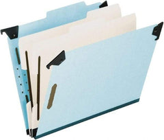 Pendaflex - 9-1/2 x 14-1/2", Legal, Blue, Hanging File Folder - 25 Point Stock, Right of Center Tab Cut Location - Eagle Tool & Supply