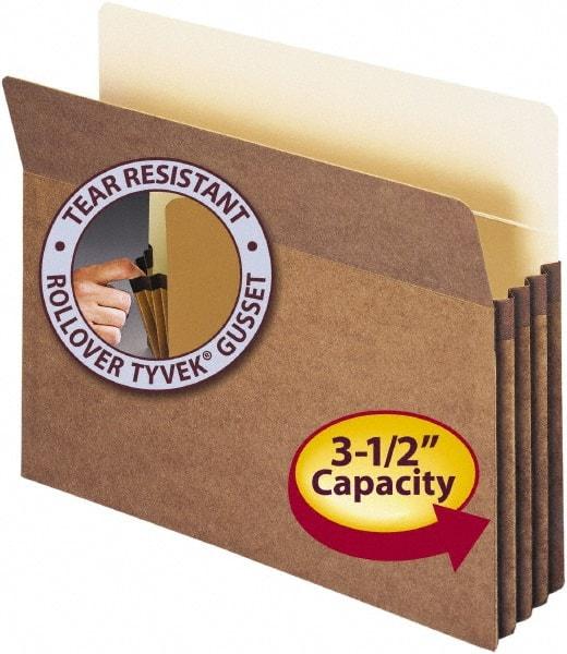 SMEAD - 8-1/2 x 11", Letter Size, Redrope, 3-1/2" Expanding Wallet - 11 Point Stock, Straight Tab Cut Location - Eagle Tool & Supply