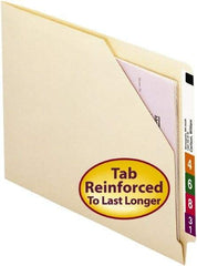 SMEAD - 8-1/2 x 11", Letter Size, Manila, File Jacket - 11 Point Stock, Straight Tab Cut Location - Eagle Tool & Supply
