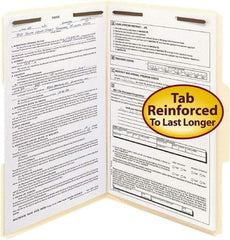 SMEAD - 8-1/2 x 14", Legal, Manila, File Folders with Top Tab - 11 Point Stock, Assorted Tab Cut Location - Eagle Tool & Supply