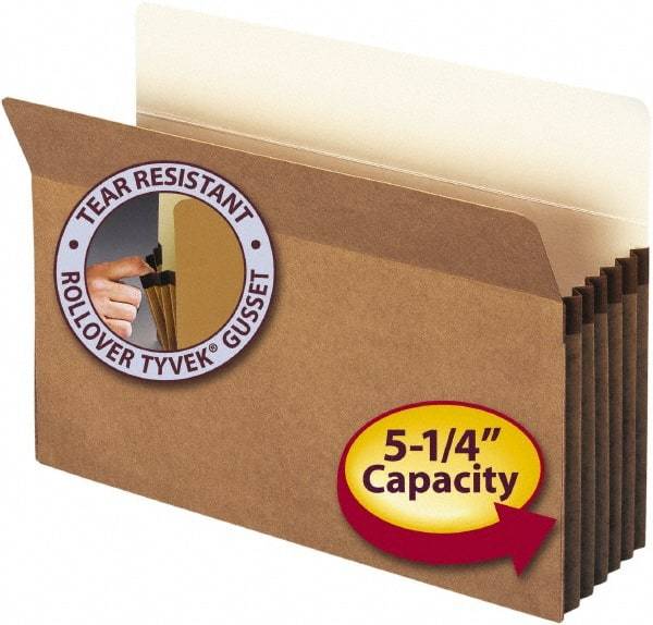 SMEAD - 9-1/2 x 14-1/2", Legal, Brown, 5-1/4" Expanding Wallet - 11 Point Stock, Straight Tab Cut Location - Eagle Tool & Supply