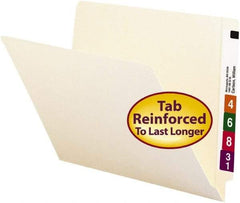 SMEAD - 8-1/2 x 11", Letter Size, Manila, File Folders with End Tab - 11 Point Stock, Straight Tab Cut Location - Eagle Tool & Supply