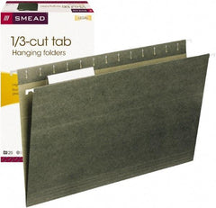 SMEAD - 9-1/4 x 14-1/2", Legal, Standard Green, Hanging File Folder - 11 Point Stock, 1/3 Tab Cut Location - Eagle Tool & Supply