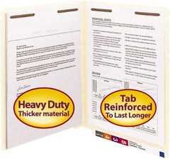 SMEAD - 8-1/2 x 11", Letter Size, Manila, File Folders with End Tab - 14 Point Stock, Straight Tab Cut Location - Eagle Tool & Supply