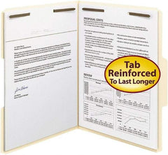 SMEAD - 9-1/2 x 11-5/8", Letter Size, Manila, File Folders with Top Tab - 11 Point Stock, Assorted Tab Cut Location - Eagle Tool & Supply