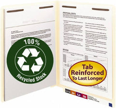 SMEAD - 8-1/2 x 11", Letter Size, Manila, File Folders with End Tab - 11 Point Stock, Straight Tab Cut Location - Eagle Tool & Supply