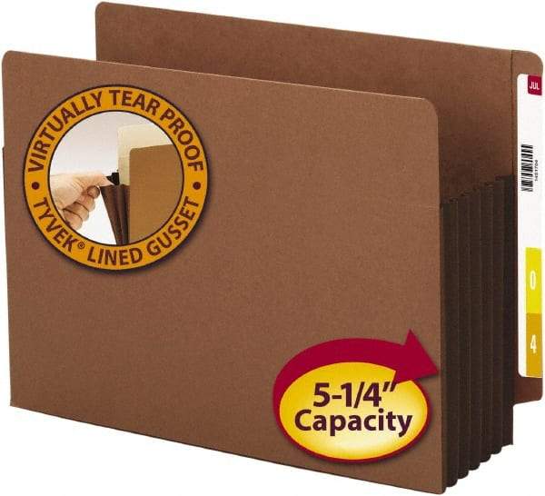 SMEAD - 8-1/2 x 11", Letter Size, Dark Brown, Expansion Folders - Straight Tab Cut Location - Eagle Tool & Supply