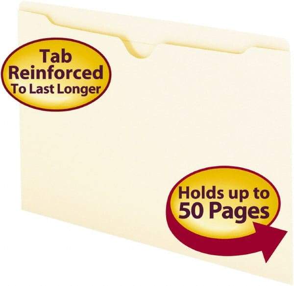 SMEAD - 9-1/2 x 14-1/2", Legal, Manila, File Jacket - 11 Point Stock, Straight Tab Cut Location - Eagle Tool & Supply