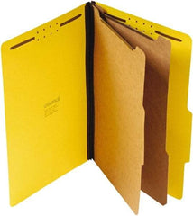 UNIVERSAL - 9-1/2 x 14-1/2", Legal, Yellow, Classification Folders with Top Tab Fastener - 25 Point Stock, Right of Center Tab Cut Location - Eagle Tool & Supply