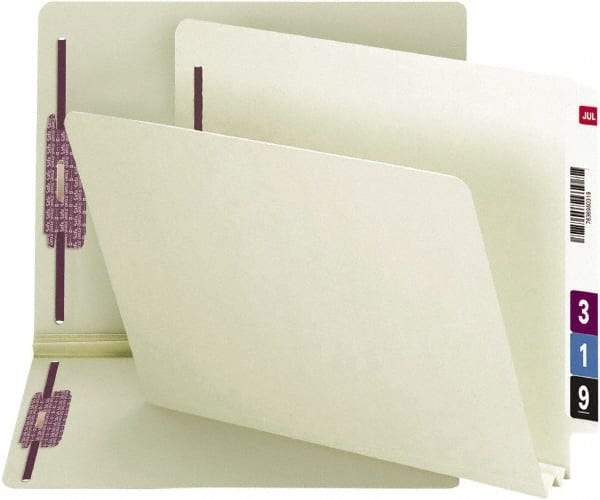 SMEAD - 8-1/2 x 11", Letter Size, Gray-Green, File Folders with End Tab - 25 Point Stock, Straight Tab Cut Location - Eagle Tool & Supply