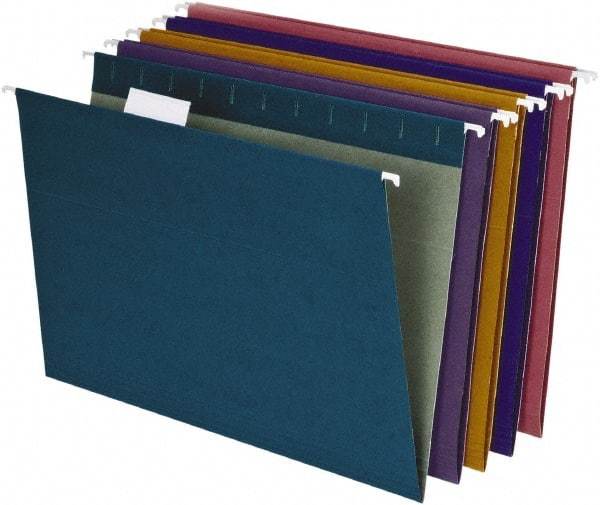 Pendaflex - 8-1/2 x 11", Letter Size, Assorted Colors, Hanging File Folder - 11 Point Stock, 1/5 Tab Cut Location - Eagle Tool & Supply