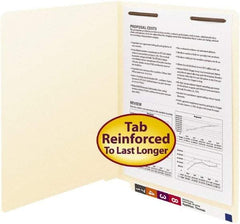 SMEAD - 8-1/2 x 11", Letter Size, Manila, File Folders with End Tab - 11 Point Stock, Straight Tab Cut Location - Eagle Tool & Supply
