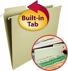 SMEAD - 8-1/2 x 11", Letter Size, Moss, Hanging File Folder - 11 Point Stock, 1/3 Tab Cut Location - Eagle Tool & Supply
