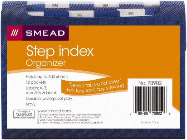 SMEAD - 8-1/2 x 11", Letter Size, Navy, Index Folder - 1/6 Tab Cut Location - Eagle Tool & Supply