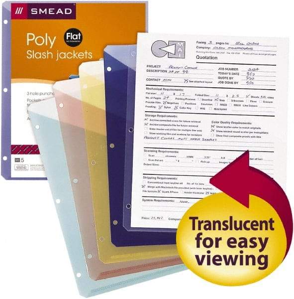 SMEAD - 8-1/2 x 11", Letter Size, Assorted Colors, Classification Folders with End Tab Fastener - Eagle Tool & Supply