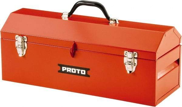 Proto - Hip-Roof Tool Box - 19" Wide x 7" Deep x 7" High, Steel, Safety Red - Eagle Tool & Supply