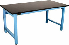 Proline - 72 Wide x 36" Deep x 36" High, Epoxy Resin Workbench - Adjustable Height Legs, Light Blue - Eagle Tool & Supply