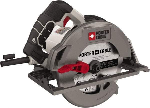 Porter-Cable - 15 Amps, 7-1/4" Blade Diam, 5,500 RPM, Electric Circular Saw - 120 Volts, 8' Cord Length, 5/8" Arbor Hole, Right Blade - Eagle Tool & Supply