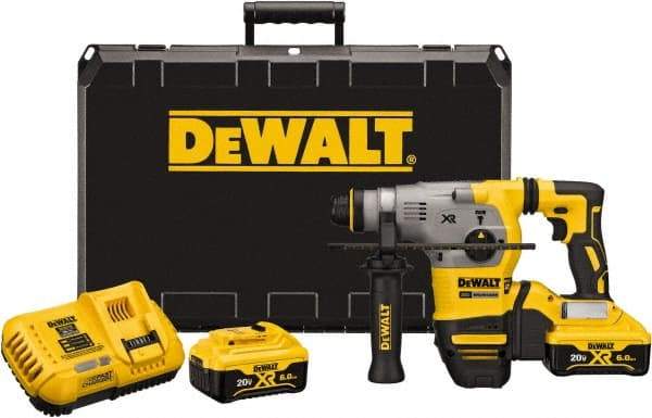 DeWALT - 20 Volt 1-1/8" SDS Plus Chuck Cordless Rotary Hammer - 0 to 4,480 BPM, 0 to 1,500 RPM, Reversible - Eagle Tool & Supply