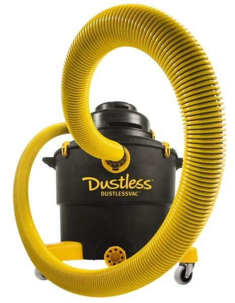 Dustless Technologies - 16 Gal Plastic Tank, Electric Powered Wet/Dry Vacuum - 5 Peak hp, 120 Volt, 11.5 Amps, 12' Hose Fitting, Cloth Filter, Accessories Included - Eagle Tool & Supply