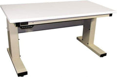 Proline - 72 Wide x 30" Deep x 42-1/2" High, Static Dissipative Workbench - Adjustable Height Legs, Light Beige - Eagle Tool & Supply
