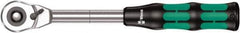 Wera - 1/2" Drive Pear Head Ratchet - Chrome Vanadium Finish, 11" OAL, 72 Gear Teeth, Ergonomic Cushion Grip Handle - Eagle Tool & Supply